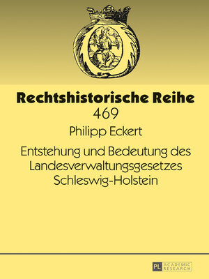 cover image of Entstehung und Bedeutung des Landesverwaltungsgesetzes Schleswig-Holstein